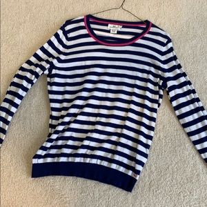 White and blue stripped thin sweater